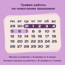 График работы в новогодние праздники