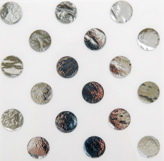 Сервировочные салфетки, Белый, Горох Серебро, 33*33 см, 6 шт.